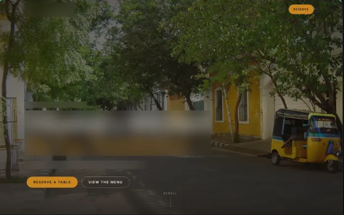 Puducherry resto-bar website screenshot